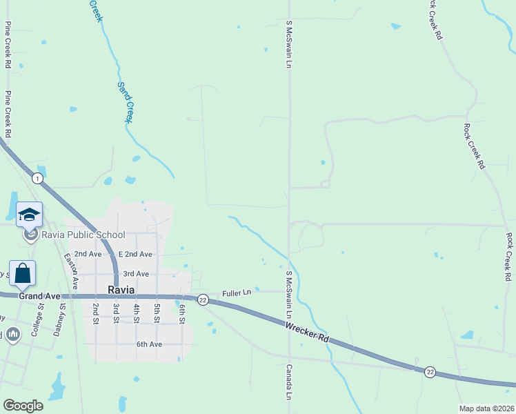 map of restaurants, bars, coffee shops, grocery stores, and more near Fuller Lane in Tishomingo