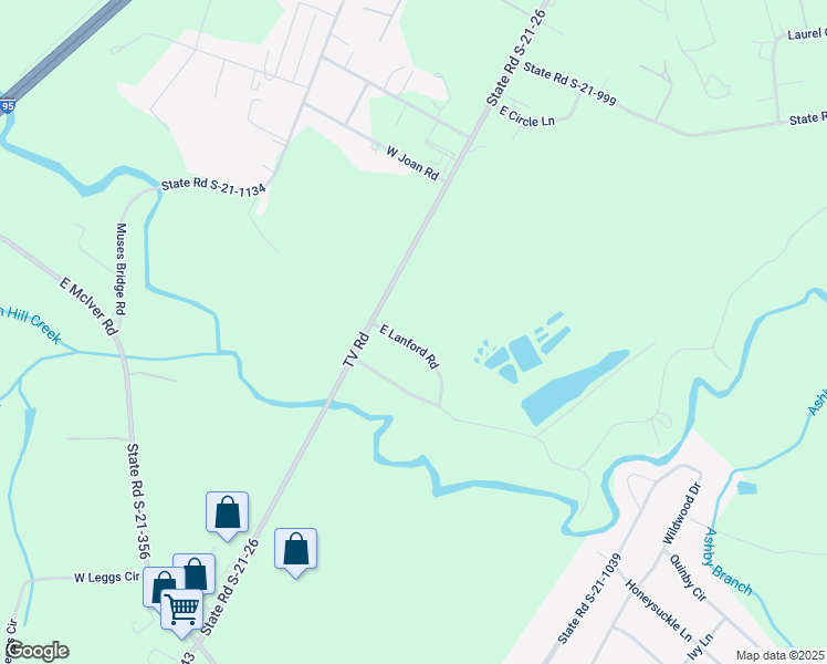 map of restaurants, bars, coffee shops, grocery stores, and more near 2510 TV Road in Florence