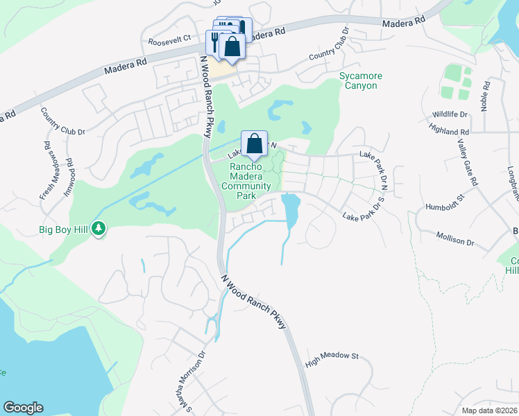 map of restaurants, bars, coffee shops, grocery stores, and more near 440 Huyler Lane in Simi Valley