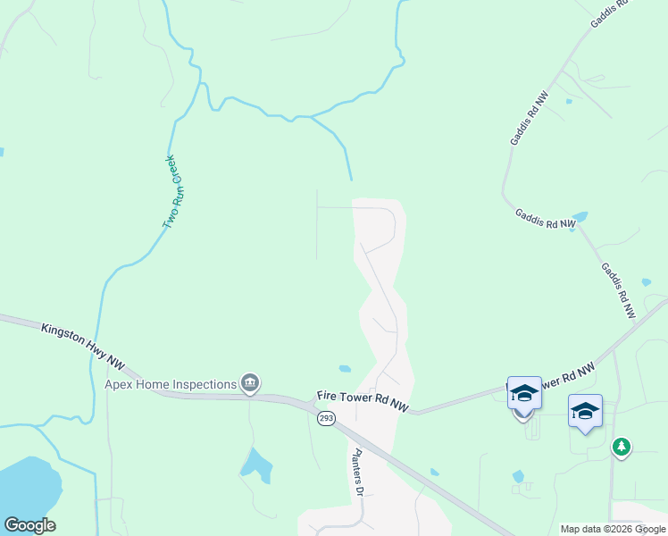 map of restaurants, bars, coffee shops, grocery stores, and more near 33 Carriage Lane Northwest in Cartersville