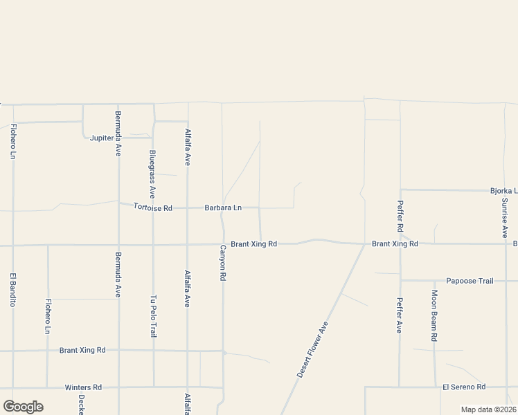 map of restaurants, bars, coffee shops, grocery stores, and more near Barbara Lane in Twentynine Palms