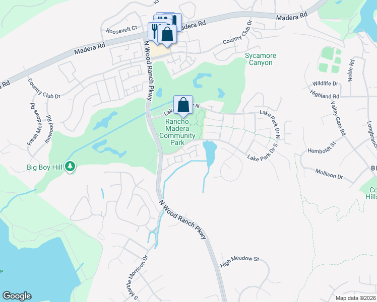 map of restaurants, bars, coffee shops, grocery stores, and more near 440 Huyler Lane in Simi Valley