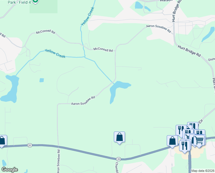 map of restaurants, bars, coffee shops, grocery stores, and more near 3684 Aaron Sosebee Road in Cumming