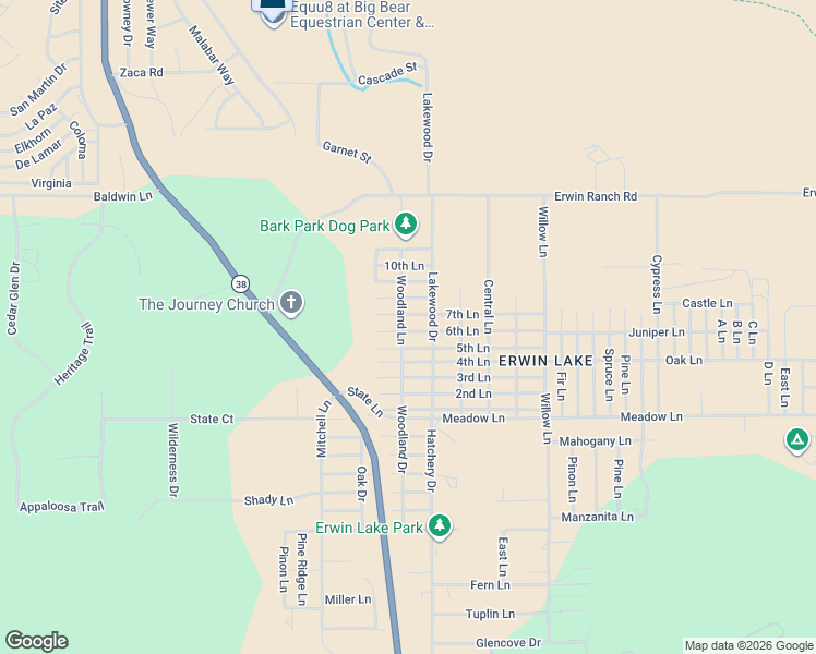 map of restaurants, bars, coffee shops, grocery stores, and more near 2064 7th Lane in Big Bear