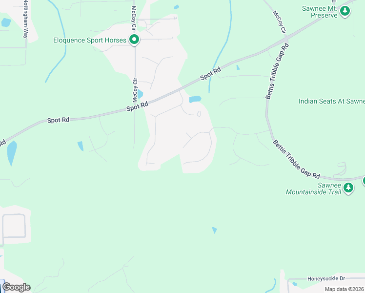 map of restaurants, bars, coffee shops, grocery stores, and more near 2920 Southfield Trail in Cumming