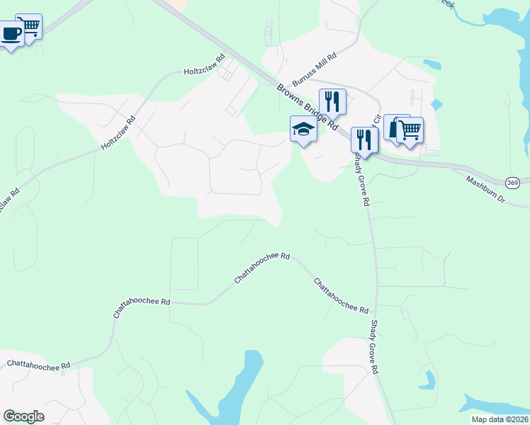 map of restaurants, bars, coffee shops, grocery stores, and more near 4015 Brook Drive in Cumming