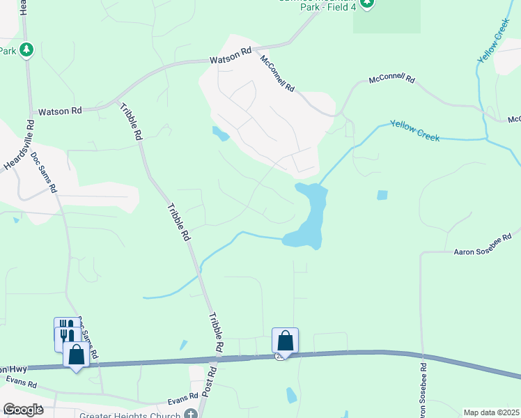 map of restaurants, bars, coffee shops, grocery stores, and more near 4020 Starwood Drive in Cumming