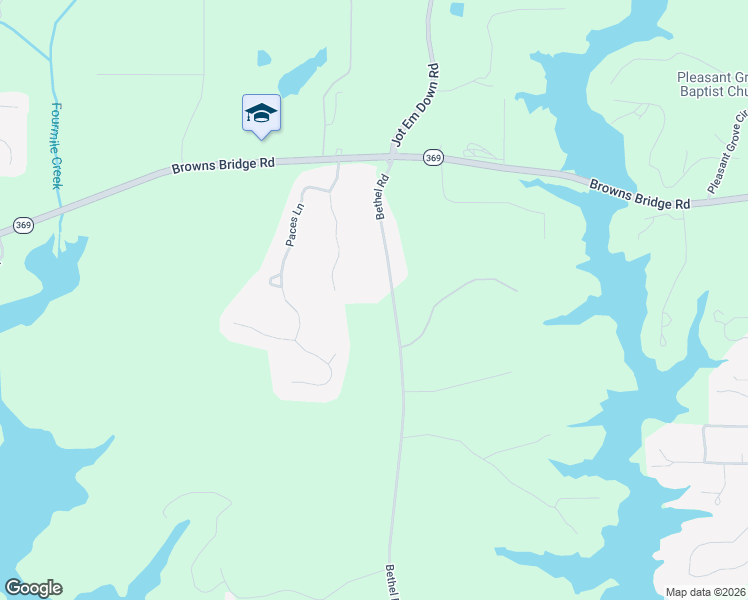 map of restaurants, bars, coffee shops, grocery stores, and more near 7770 Bethel Road in Gainesville