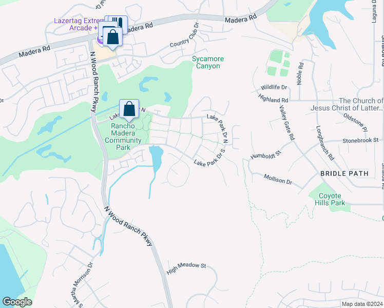 map of restaurants, bars, coffee shops, grocery stores, and more near 317 Misty Trails Place in Simi Valley
