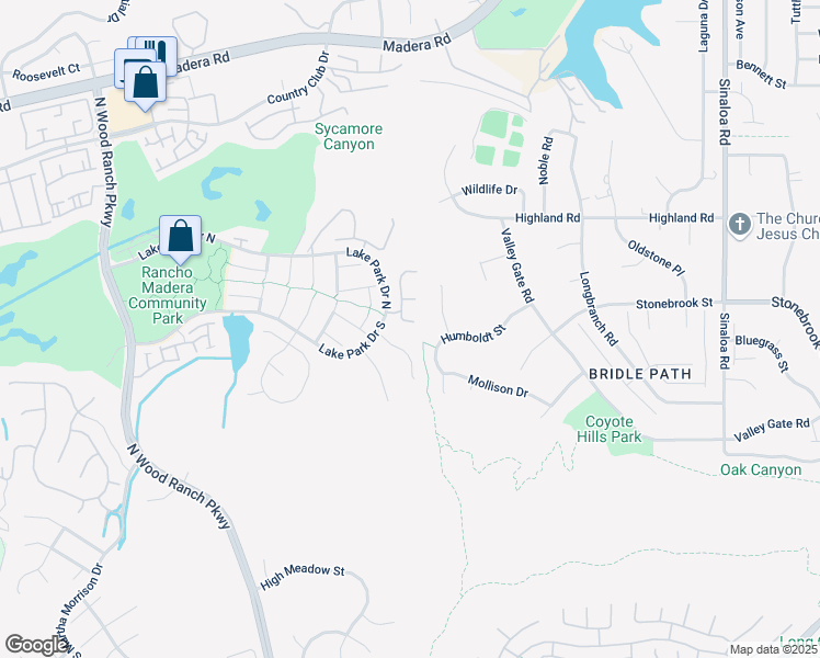 map of restaurants, bars, coffee shops, grocery stores, and more near 80 Iron Ridge Lane in Simi Valley