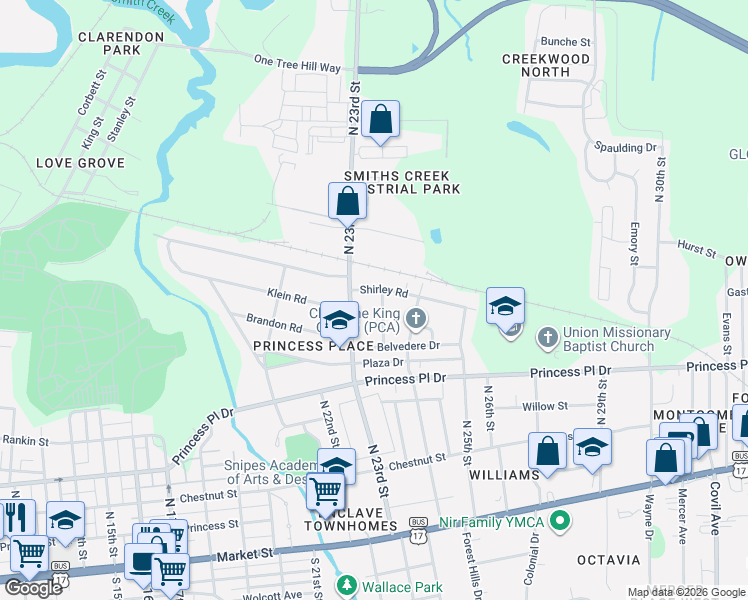 map of restaurants, bars, coffee shops, grocery stores, and more near 523 Thomas Avenue in Wilmington