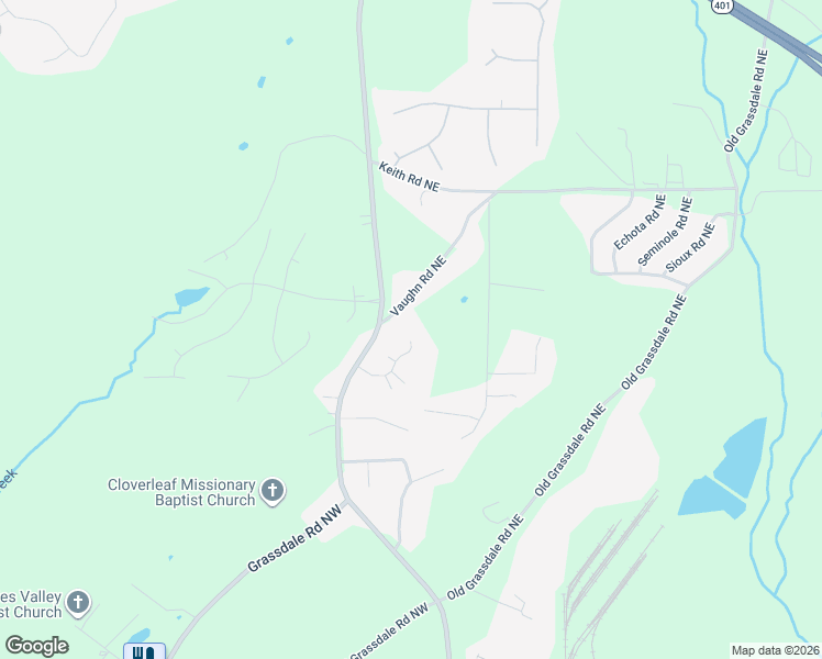 map of restaurants, bars, coffee shops, grocery stores, and more near 30 Vaughan Drive in Cartersville