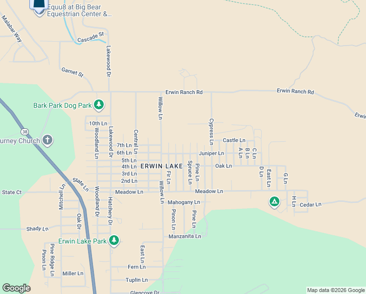 map of restaurants, bars, coffee shops, grocery stores, and more near Hemlock Lane in San Bernardino County