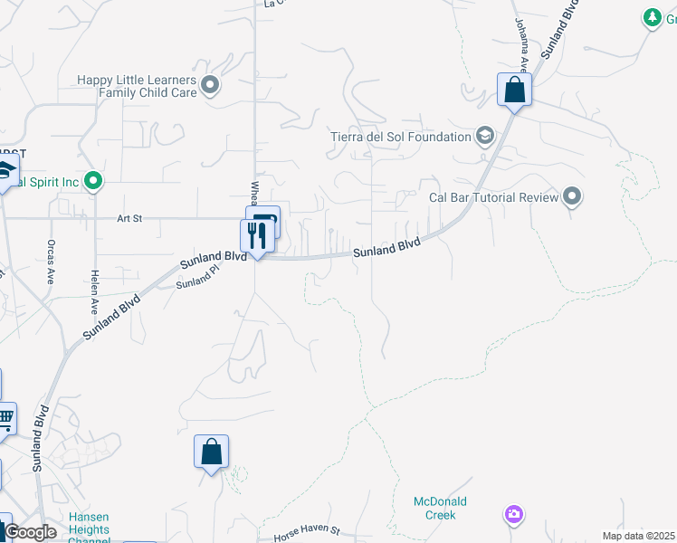 map of restaurants, bars, coffee shops, grocery stores, and more near 9732 Rotta Avenue in Los Angeles