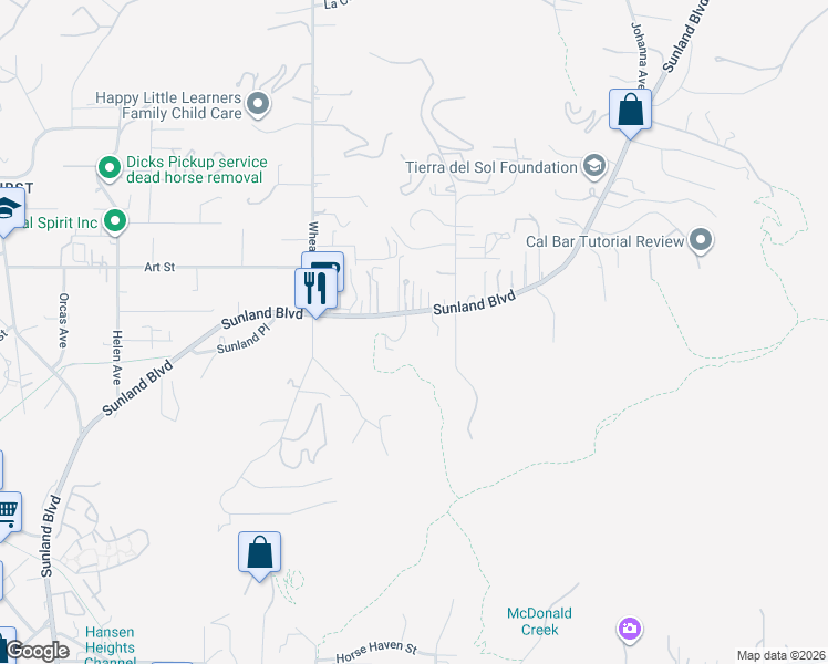map of restaurants, bars, coffee shops, grocery stores, and more near 9732 Rotta Avenue in Los Angeles
