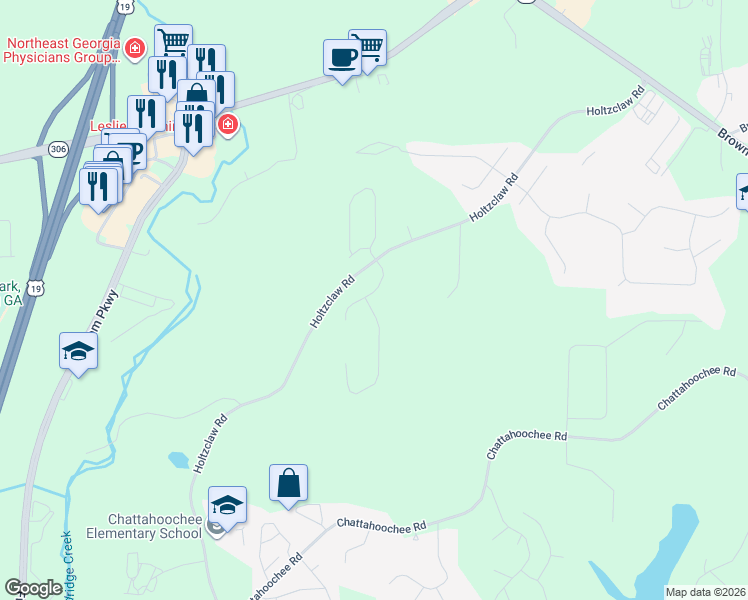 map of restaurants, bars, coffee shops, grocery stores, and more near 3505 Chicory Creek Drive in Cumming
