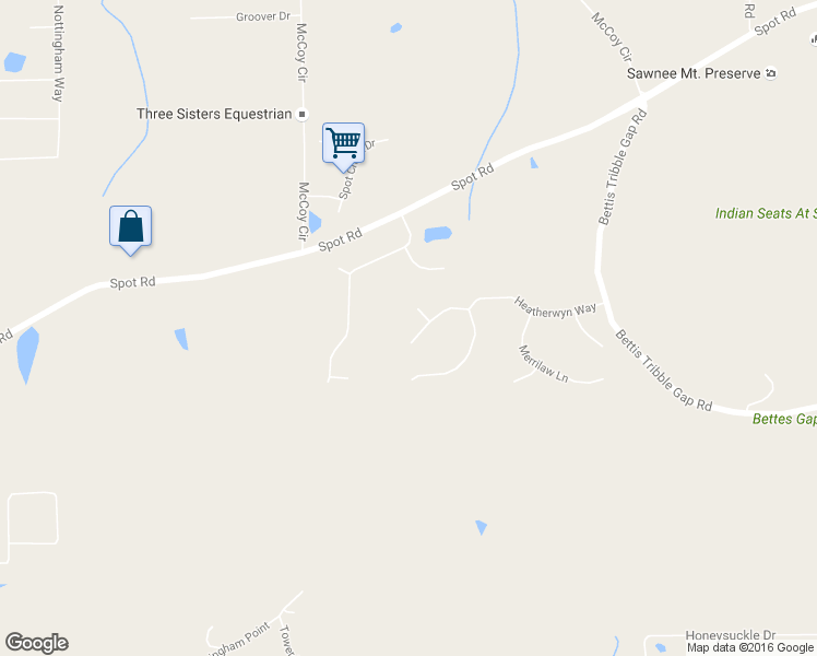 map of restaurants, bars, coffee shops, grocery stores, and more near 2920 Southfield Trail in Cumming