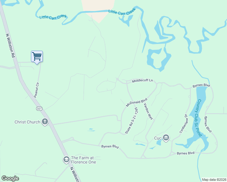 map of restaurants, bars, coffee shops, grocery stores, and more near 2424 Ben Hogan Circle in Florence