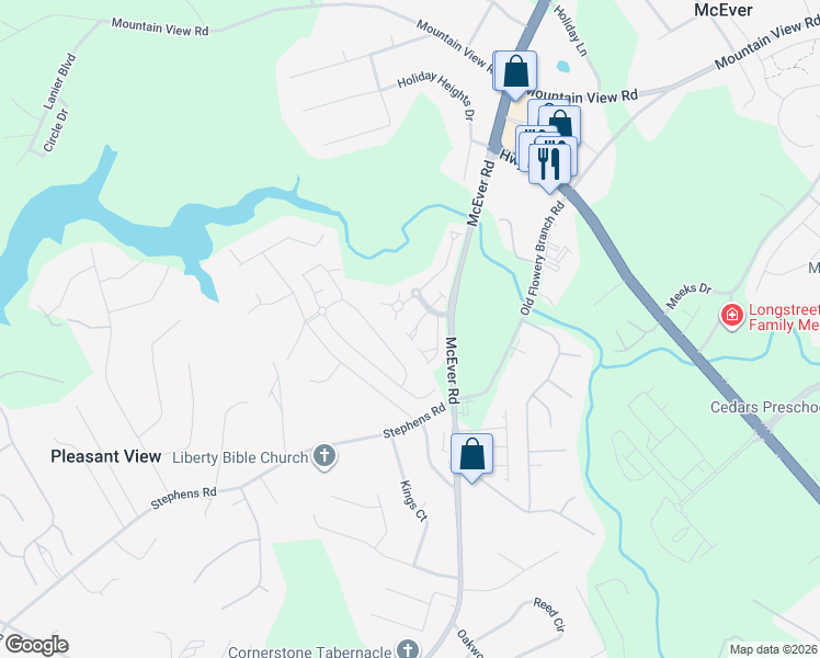 map of restaurants, bars, coffee shops, grocery stores, and more near 4625 Blue Iris Way in Oakwood