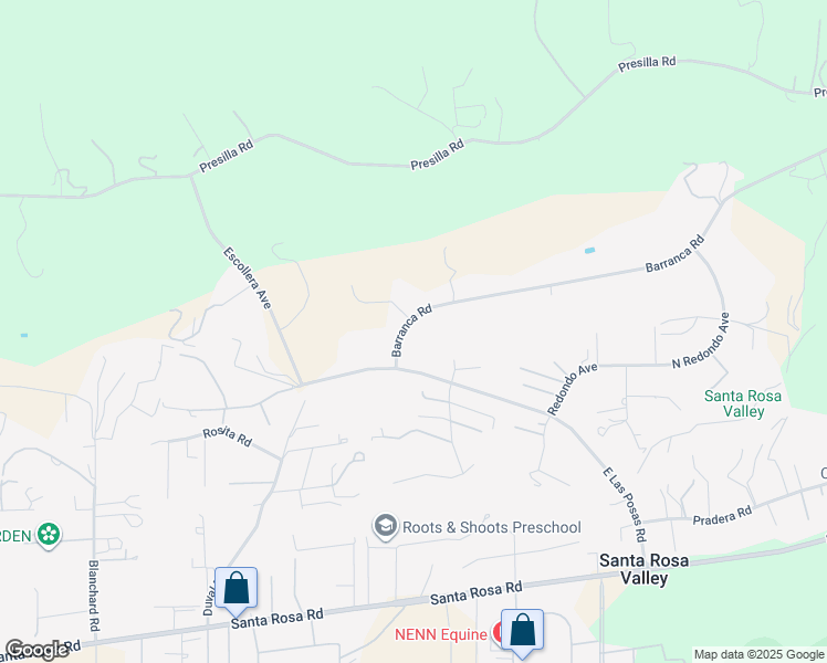map of restaurants, bars, coffee shops, grocery stores, and more near 11316 Barranca Road in Santa Rosa Valley