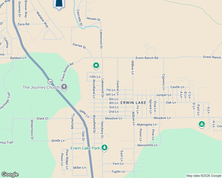 map of restaurants, bars, coffee shops, grocery stores, and more near 2127 7th Lane in Big Bear