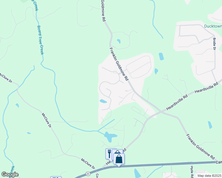 map of restaurants, bars, coffee shops, grocery stores, and more near 5950 Hidden Ridge Court in Cumming