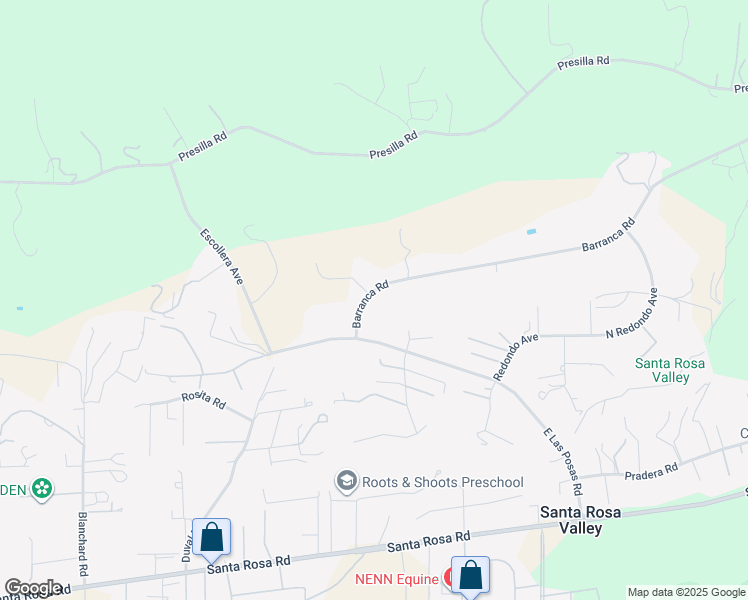 map of restaurants, bars, coffee shops, grocery stores, and more near 11316 Barranca Road in Santa Rosa Valley
