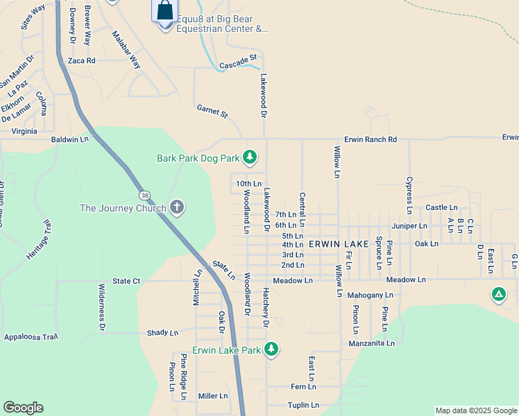 map of restaurants, bars, coffee shops, grocery stores, and more near 2088 8th Lane in Big Bear