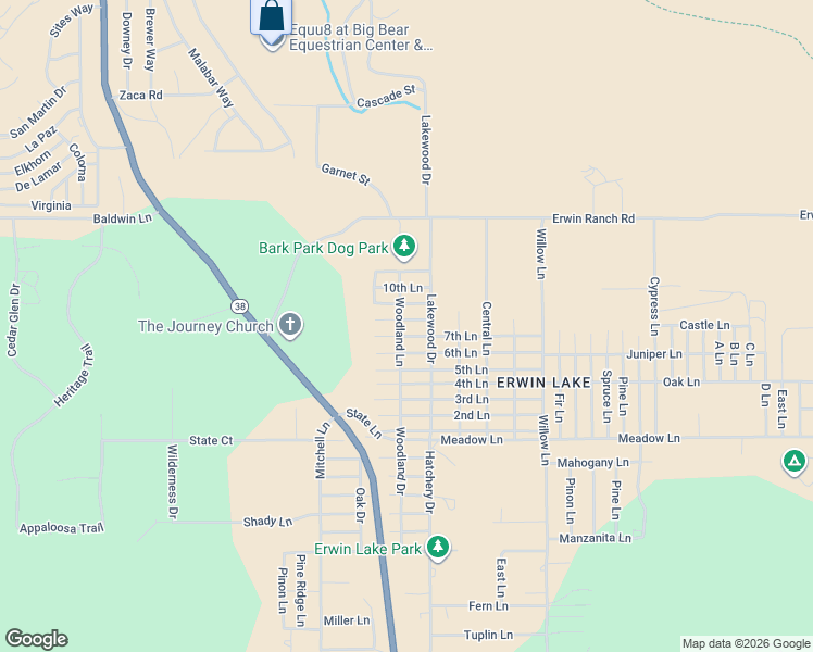 map of restaurants, bars, coffee shops, grocery stores, and more near 2076 8th Lane in Big Bear