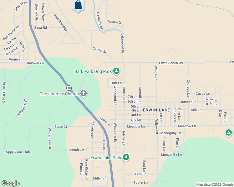 map of restaurants, bars, coffee shops, grocery stores, and more near 2064 7th Lane in Big Bear