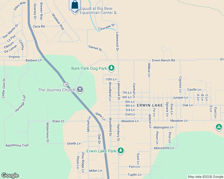 map of restaurants, bars, coffee shops, grocery stores, and more near 2076 8th Lane in Big Bear