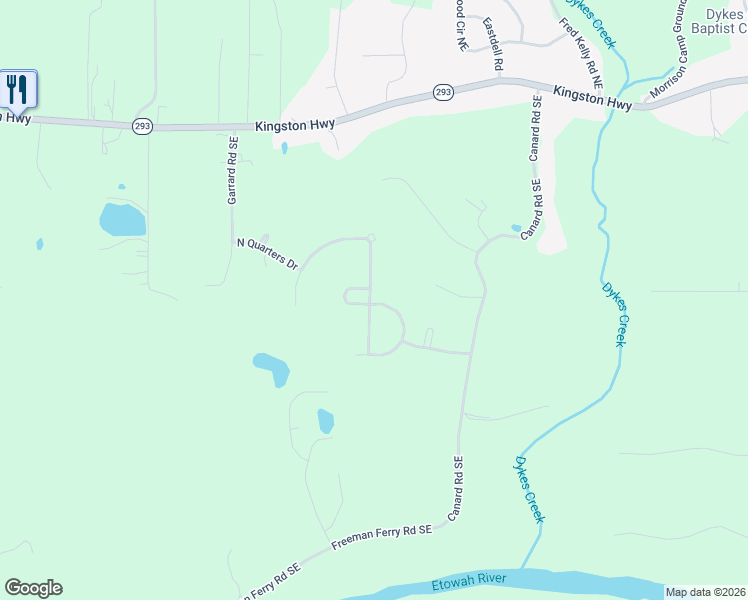 map of restaurants, bars, coffee shops, grocery stores, and more near 1 Outpost Southeast in Rome