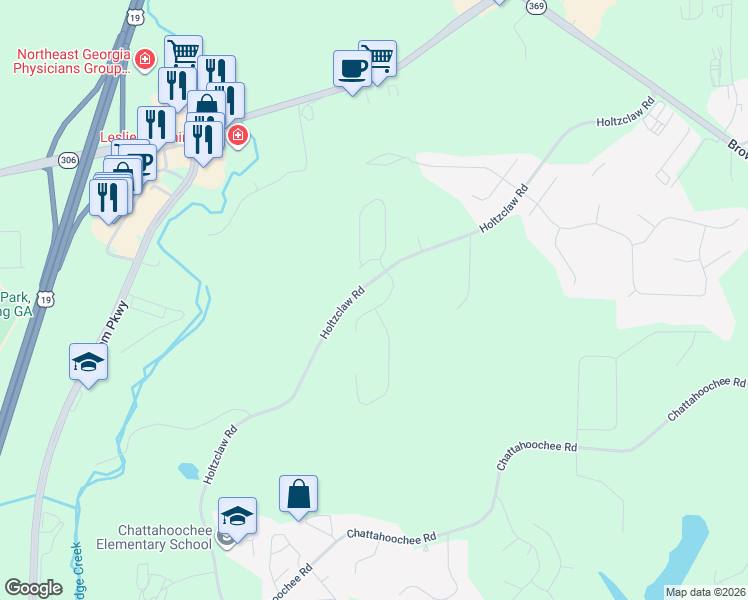 map of restaurants, bars, coffee shops, grocery stores, and more near 3450 Hyacinth Way in Cumming