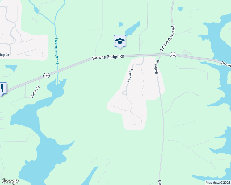 map of restaurants, bars, coffee shops, grocery stores, and more near 7760 Paces Ln in Gainesville