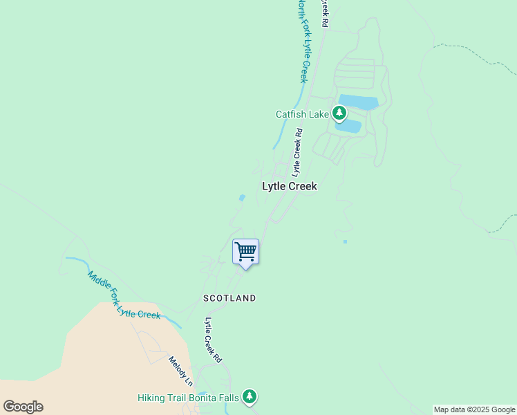 map of restaurants, bars, coffee shops, grocery stores, and more near Lytle Lane in Lytle Creek