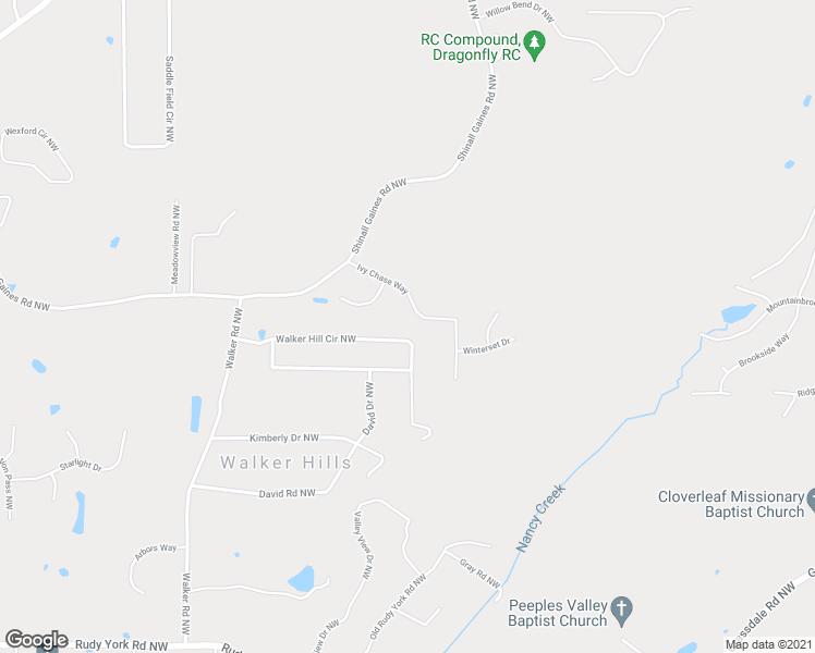 map of restaurants, bars, coffee shops, grocery stores, and more near 26 Ivy Chase Way in Cartersville