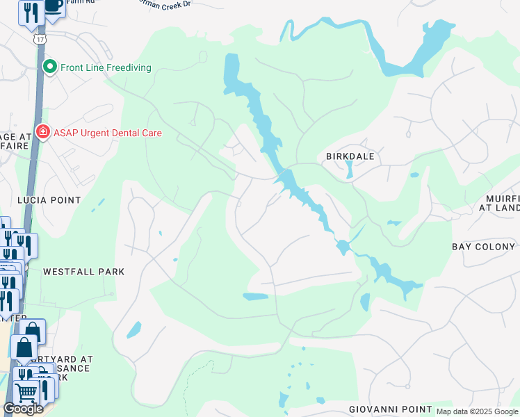 map of restaurants, bars, coffee shops, grocery stores, and more near 1913 Sandwedge Place in Wilmington