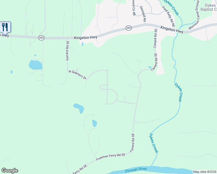 map of restaurants, bars, coffee shops, grocery stores, and more near 1 Outpost Southeast in Rome