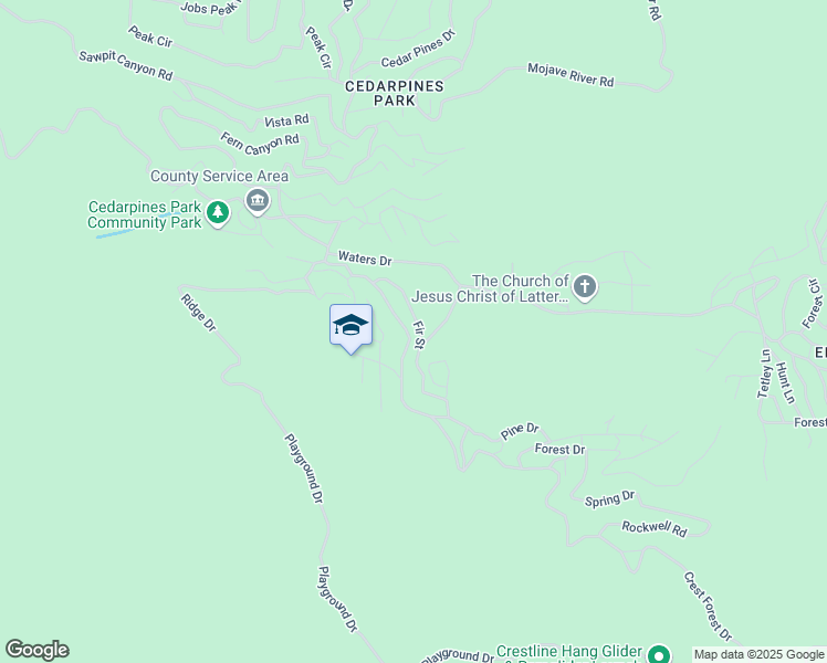 map of restaurants, bars, coffee shops, grocery stores, and more near 21968 Crest Forest Drive in Crestline
