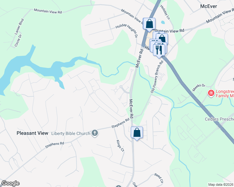 map of restaurants, bars, coffee shops, grocery stores, and more near 4625 Blue Iris Way in Oakwood