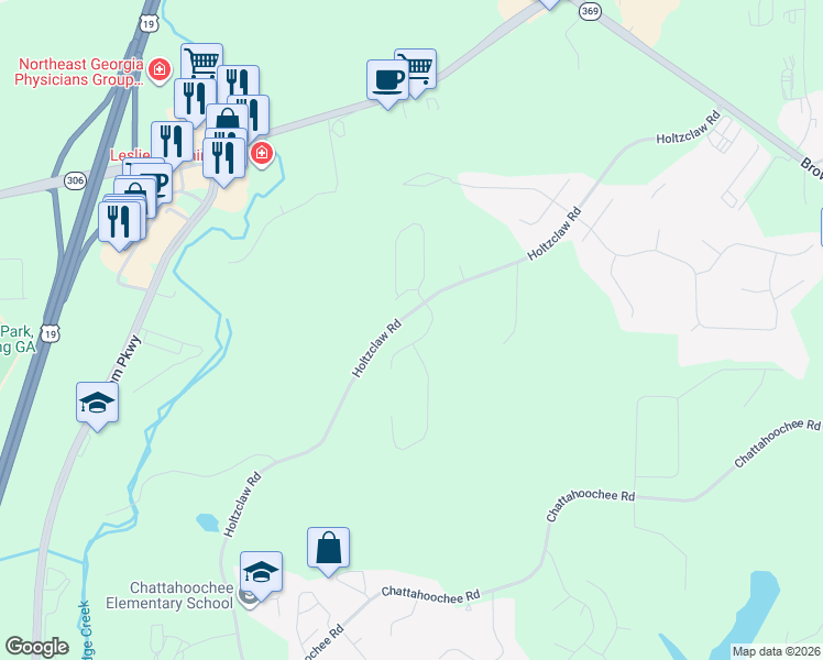 map of restaurants, bars, coffee shops, grocery stores, and more near 3450 Hyacinth Way in Cumming