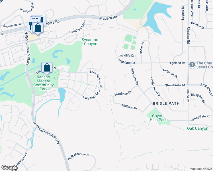 map of restaurants, bars, coffee shops, grocery stores, and more near 50 Twining Lane in Simi Valley