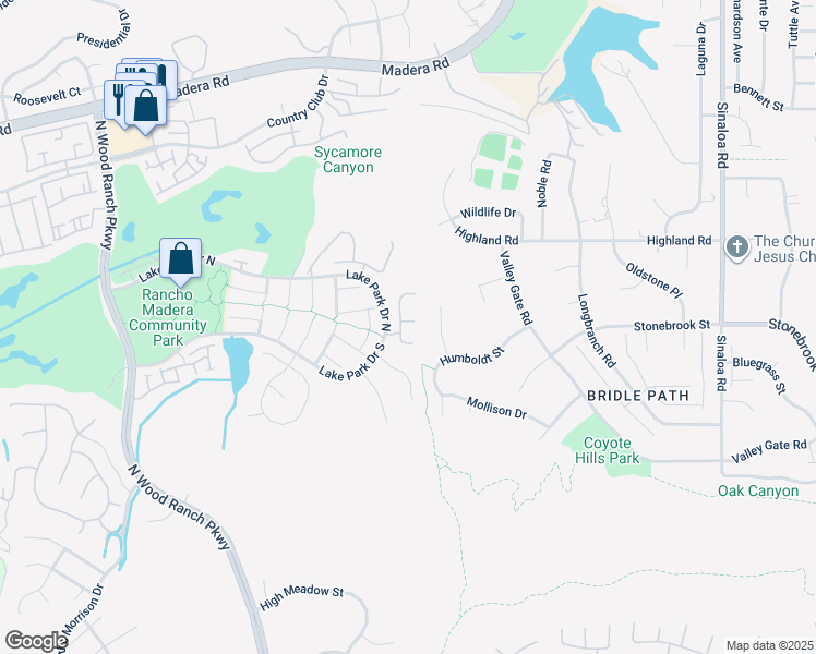 map of restaurants, bars, coffee shops, grocery stores, and more near 50 Twining Lane in Simi Valley