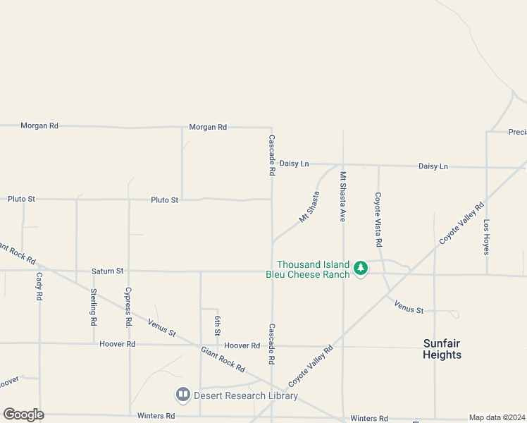 map of restaurants, bars, coffee shops, grocery stores, and more near Cascade Road in San Bernardino County