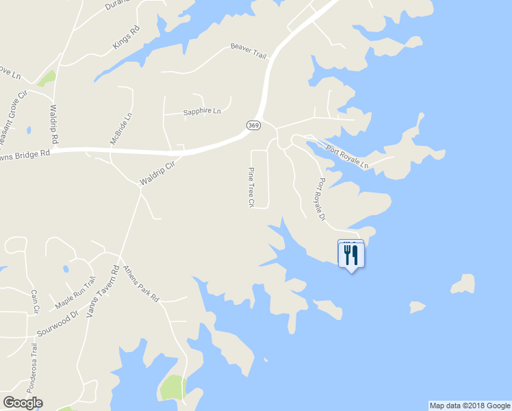 map of restaurants, bars, coffee shops, grocery stores, and more near 8965 Pine Tree Circle in Gainesville