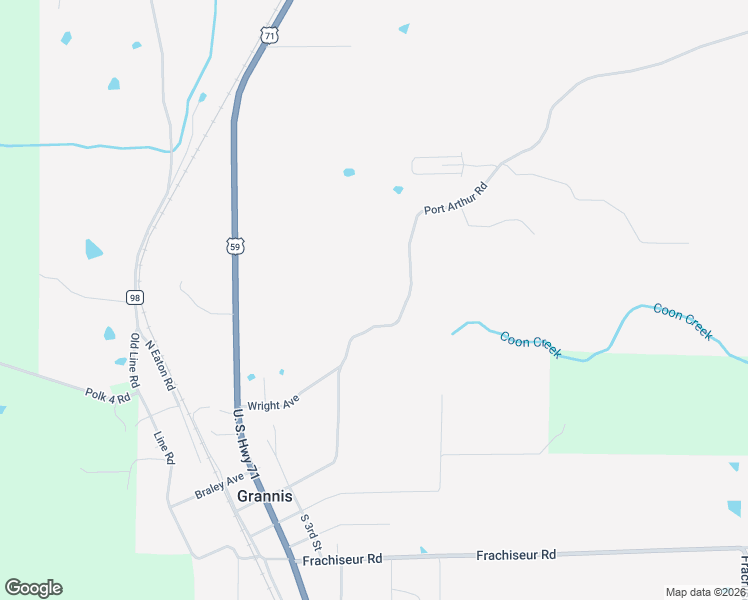 map of restaurants, bars, coffee shops, grocery stores, and more near in Grannis