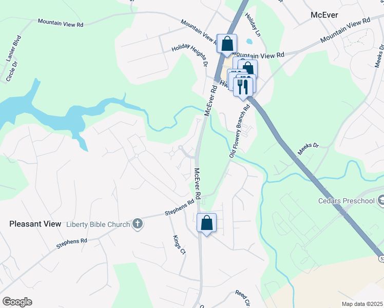 map of restaurants, bars, coffee shops, grocery stores, and more near 4521 Yellow Sash Court in Oakwood