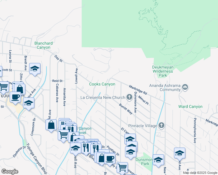 map of restaurants, bars, coffee shops, grocery stores, and more near 5022 Boston Avenue in Glendale
