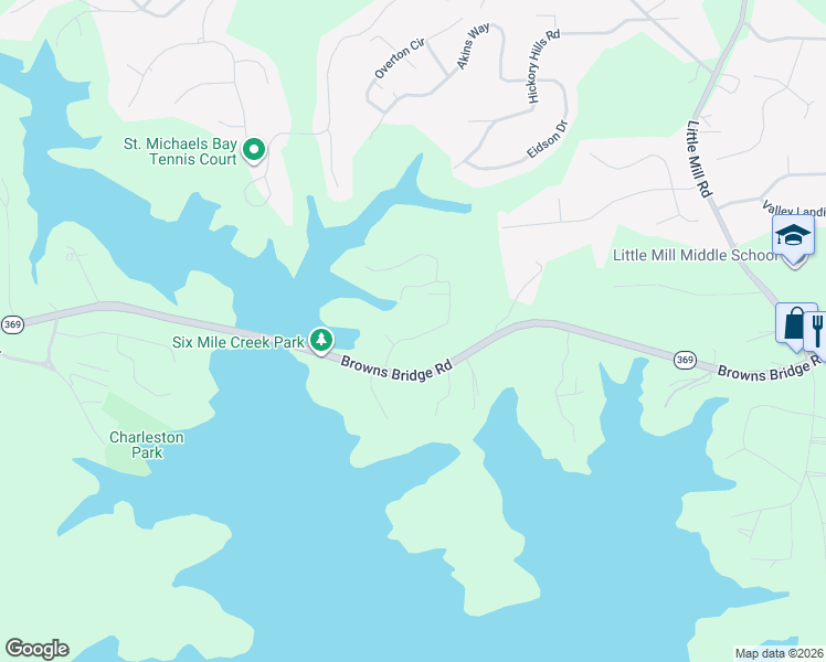 map of restaurants, bars, coffee shops, grocery stores, and more near 6165 Reives Road in Cumming