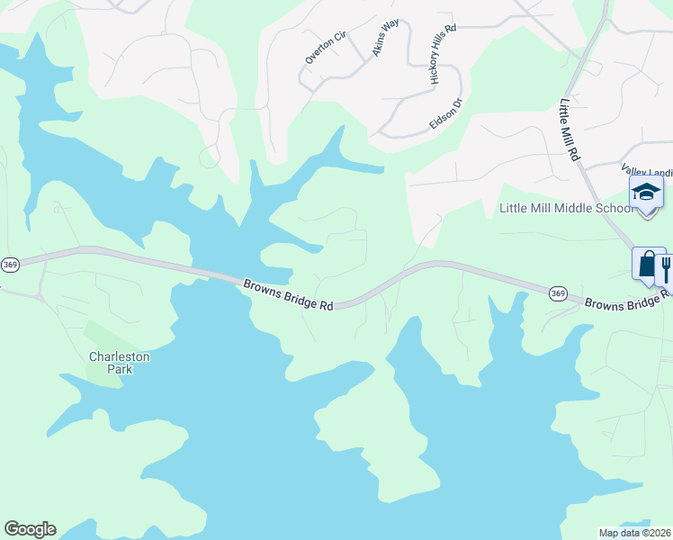 map of restaurants, bars, coffee shops, grocery stores, and more near 6165 Reives Road in Cumming